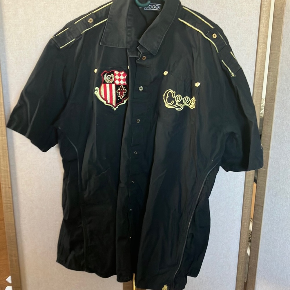 FINAL MARKDOWN COOGI Black Shirt with Gold Embroidery 3xl